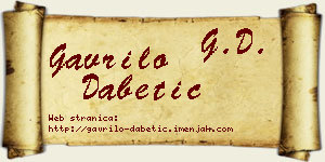 Gavrilo Dabetić vizit kartica